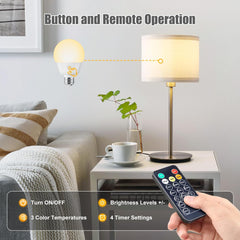E26 Rechargeable Light Bulb with Remote, Timer & 3 Color Temperatures