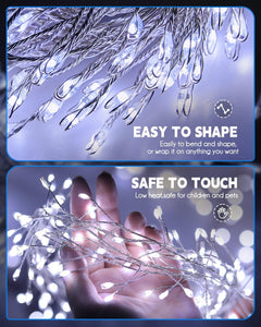 Solar String Lights - 2 Pack, 39.2 FT, 480 LED, Pure White, Waterproof