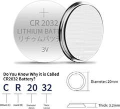 CR2032 Lithium Coin Cell Batteries - 60 Count