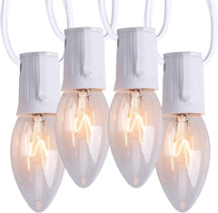 C9 Clear Christmas String Lights - 100 Feet, 100 Bulbs