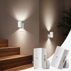 2 Pack White Plug in Night Lights with Rotating Plug & Light Sensor for Bathroom Bedroom, Pure White Light