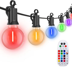 58FT Plug In G40 27 LED Bulbs String Lights for Patio Garden Cafe Wedding Deck, Multicolor