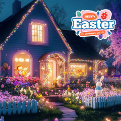 Easter Mini String Lights, Waterproof, Pink & Multicolor