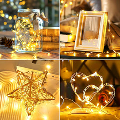 USB Fairy String Lights with Remote - 66 Feet 200 LED Warm White Lights