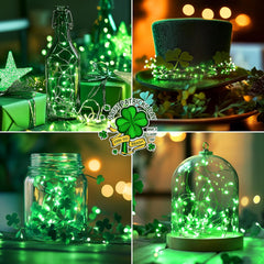 6 Pack Battery Operated Fairy Lights with Timer - 7ft 20 LED Green String Lights