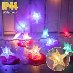 33 ft 100 LED Plug in Stars Fairy String Lights with Remote for Bedroom, Warm White + Multicolor