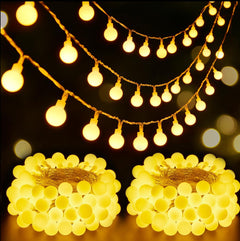 USB Globe String Lights - 2 Pack, 100 LED, Remote Control