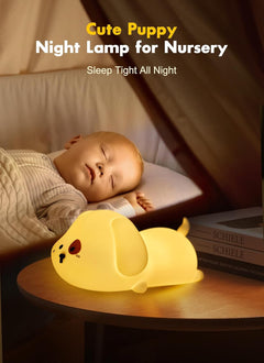 Cute Silicone Puppy Night Light - 7 Colors, Rechargeable