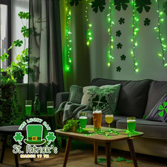 St. Patrick's Day Green String Lights - 2 Pack 17.8 Feet 50 LED Battery Operated