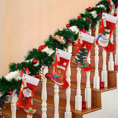 4 Pack Christmas Stockings with Personalized Name Tags, 18 Inches Red