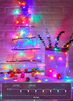 Pastel String Lights USB Operated, 39FT 100 LED with Remote & Timer