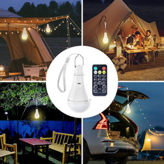 2 Pack A70 USB Rechargeable Emergency Light Bulb with Remote for Power Outage, 700LM