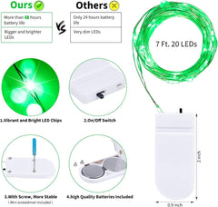 St. Patrick's Day LED Fairy Lights - 12 Pack, 7 FT, Waterproof