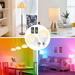 E26 Rechargeable Bulb with Remote, Timer & RGB Colors