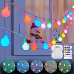 21FT 60 LED Battery Operated Globe Fairy Lights with Remote, 20+ Color Modes, RGB (Red, Green, Blue)