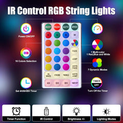 21FT 60 LED Battery Operated Globe Fairy Lights with Remote, 20+ Color Modes, RGB (Red, Green, Blue)