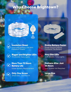14 Pack 7FT 20 LED Battery Operated Silver Wire Firefly Starry Moon Lights for DIY Crafts, Cool White