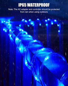 99ft Plug in 300 LED 18 Colors Changing Outdoor String Rope Lights with Remote for Xmas