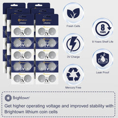 CR2032 Lithium Coin Cell Batteries - 60 Count