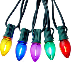 Multicolor C7 LED Christmas String Lights, 100FT with 104 Bulbs