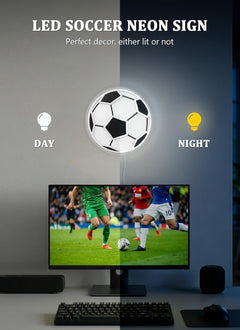 1 Pack/ 2 Pack 12.6In x 12.6In Soccer Light Neon Sign for Soccer Ball Fans Bedroom Decor