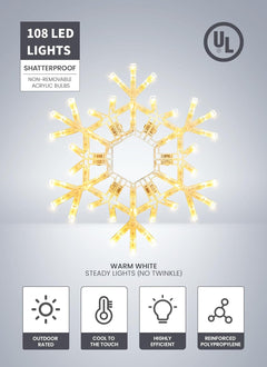 Christmas Snowflake Lights Outdoor Indoor, Multi-Size (20"/36") Multi-Color Folding LED Hanging Lights