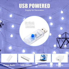 USB String Lights - 2 Pack, 46FT, 100 LED Globe Lights