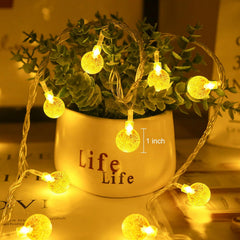 33ft 100 LED Plug in Crystal Globe Fairy String Lights with Remote, 8 Modes, Warm White