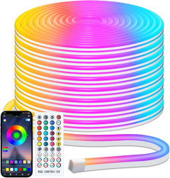 33Ft RGB LED Neon Rope Lights - App/Remote Control, IP68 Waterproof