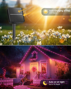 Solar Rope Lights - 39 FT, 100 LED, Waterproof, Multicolor