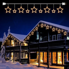 Christmas Star Window Lights - 13ft, 150 Mini Bulbs, 9 Drops