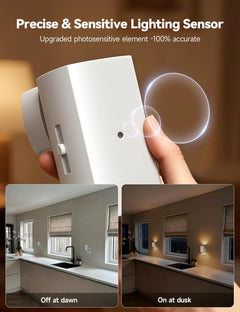 2 Pack White Plug in Night Lights with Rotating Plug & Light Sensor for Bathroom Bedroom, Warm White Light
