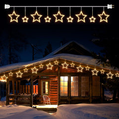 Christmas Star Window Lights - 13ft, 150 Mini Bulbs, 9 Drops