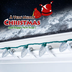 68Ft Plug in 100 LED C9 Christmas String Lights with Quick Clips for Roofline Porch Decor, Pure White
