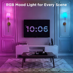 2 Pack Battery Operated Wireless Rechargeable Wall Sconce Lamp Lights for Bedroom, 12 Colors