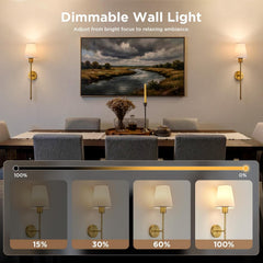 2 Pack Battery Operated Wireless Rechargeable Wall Sconce Lamp Lights for Bedroom, 12 Colors