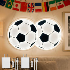 1 Pack/ 2 Pack 12.6In x 12.6In Soccer Light Neon Sign for Soccer Ball Fans Bedroom Decor
