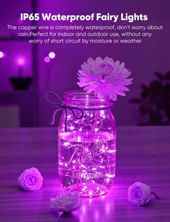 14 Pack 7FT 20 LED Battery Operated Silver Wire Firefly Starry Moon Lights for DIY Crafts, 6 Colors