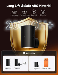 2 Pack Black Plug in Night Lights with Rotating Plug & Light Sensor for Bathroom Bedroom, Amber Light