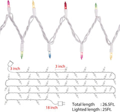 Easter Mini String Lights, 26.5 FT, 100 Count, Plug-in, Multicolored