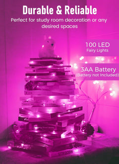 Fairy Lights - 33 FT, 100 LED, Pink, Waterproof, Battery Operated