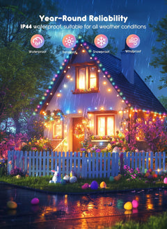 Waterproof Fairy Lights with Remote - 33ft Pink + Multicolor