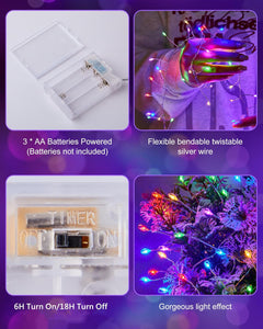 Easter Fairy Lights, Battery Operated, Waterproof, 5ft 60 LED Twinkle Lights