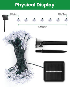 Solar Flower Lights - 60 LED, Waterproof, Christmas