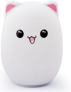 Cute Silicone Kitty Night Light with 3 Brightness Levels & 7 Colors
