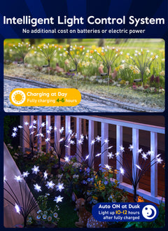 4-Pack Solar Snowflake Pathway Lights, Waterproof, Firefly, Cool White