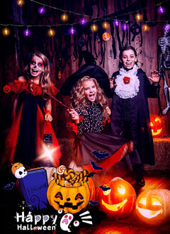 Halloween String Lights - 100 LED, 39FT, USB Powered, Purple & Orange