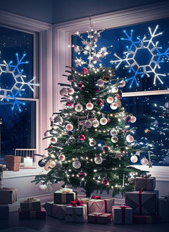 Christmas Snowflake Lights Outdoor Indoor, Multi-Size (20"/36") Multi-Color Folding LED Hanging Lights