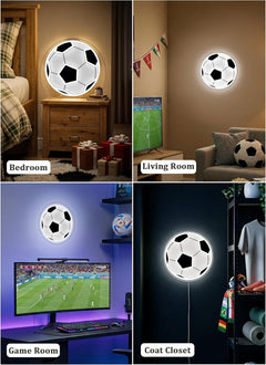 1 Pack/ 2 Pack 12.6In x 12.6In Soccer Light Neon Sign for Soccer Ball Fans Bedroom Decor