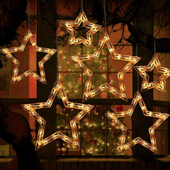 Christmas Star Window Lights - 13ft, 150 Mini Bulbs, 9 Drops